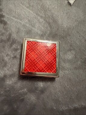 Burberry Silver Square Compact with Logo Plate